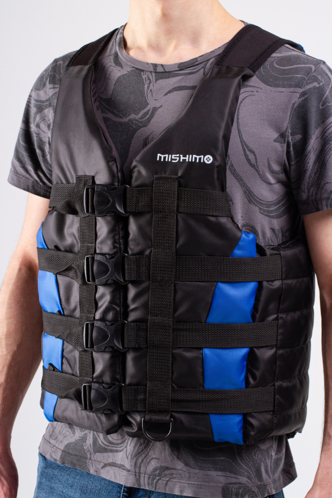 Жилет спасательный MISHIMO PRO Премиум качества Черно-синий в Норильске