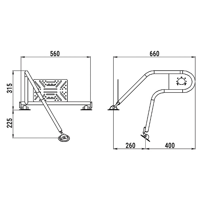 Стойка рулевая с креплением на баллон надувной лодки 25мм в Норильске