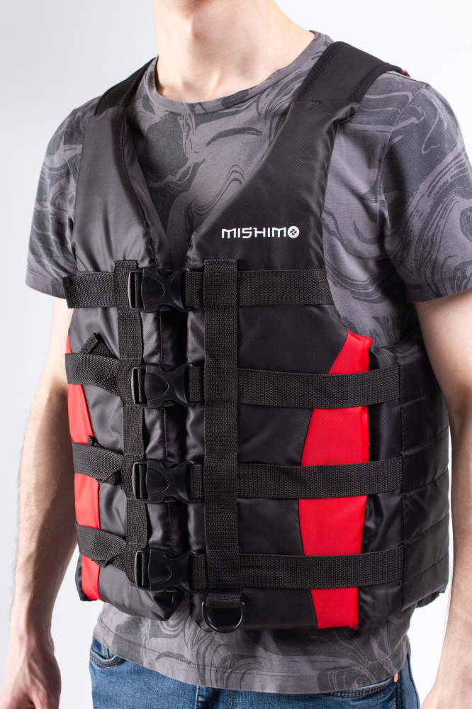 Жилет спасательный MISHIMO PRO Премиум качества Черно-красный в Норильске
