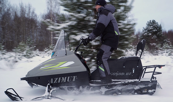 Миниснегоход Бурлак Азимут 24 л.с. , эл.запуск, реверс, тормоз гидравл, капот серый в Норильске