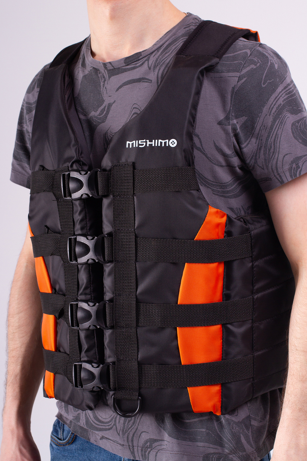 Жилет спасательный MISHIMO PRO Премиум качества Черно-оранжевый в Норильске