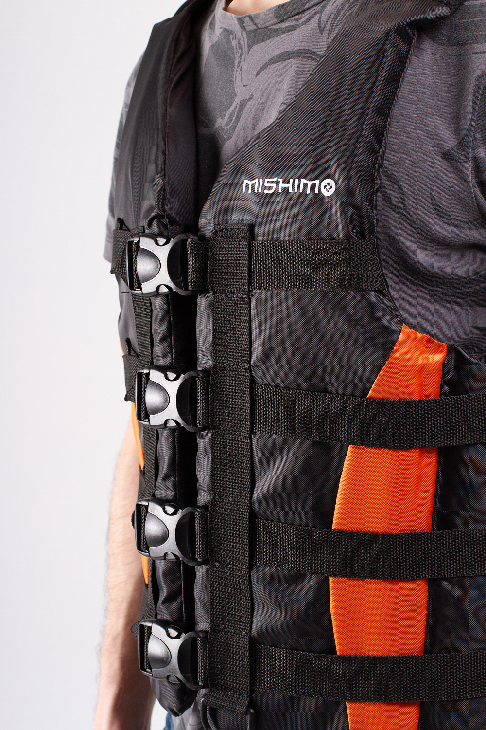 Жилет спасательный MISHIMO PRO Премиум качества Черно-оранжевый в Норильске