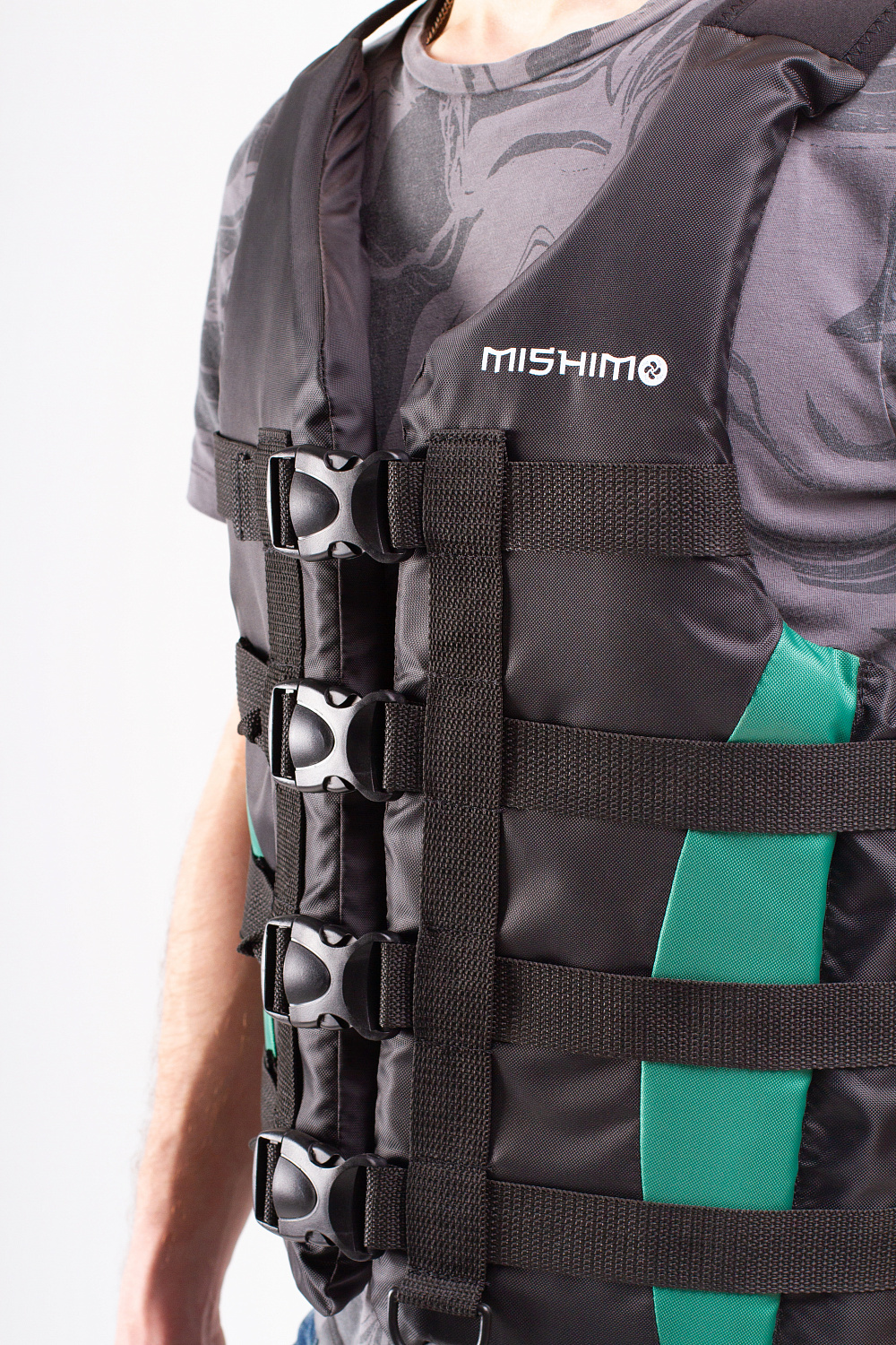 Жилет спасательный MISHIMO PRO Премиум качества Черно-зеленый в Норильске